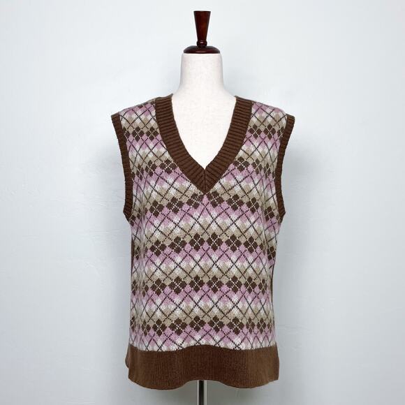 Wild Fable Knit Argyle V-Neck Sweater Vest NWT - Picture 1 of 8